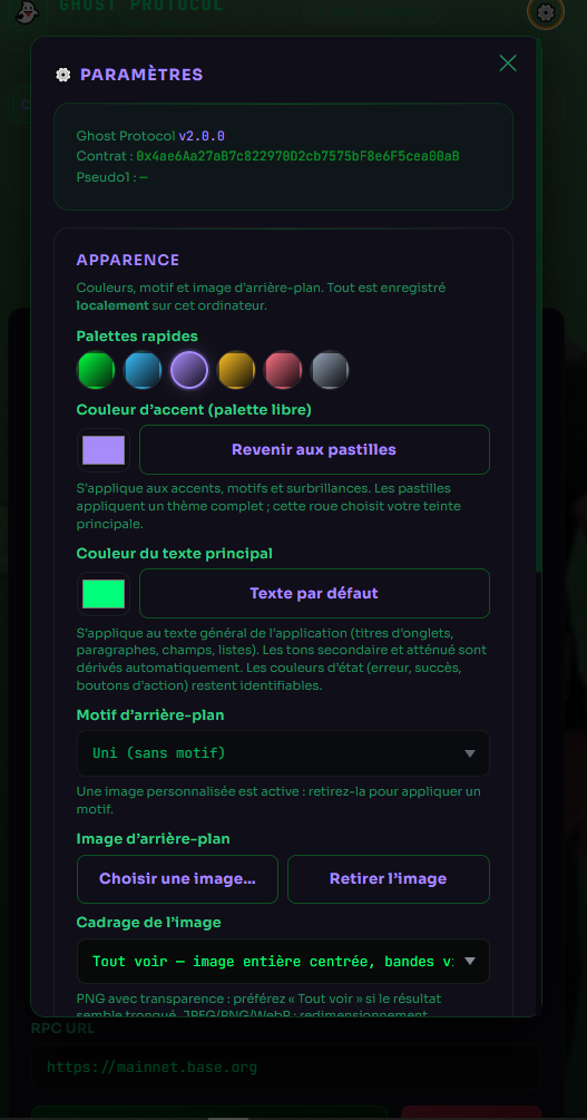 Interface Ghost V2 - Vue P